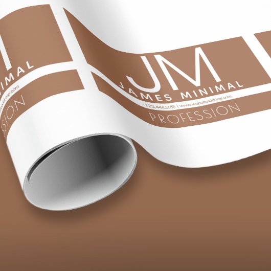 Modernes Berufliches Minimaldesign | Braun und Wei Geschenkpapier