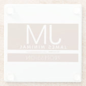 Modernes Berufliches Minimaldesign | Braun und Wei Glasuntersetzer (Rückseite)