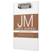 Modernes Berufliches Minimaldesign | Braun und Wei Klemmbrett (Links)
