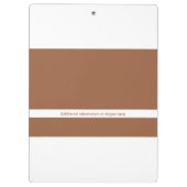 Modernes Berufliches Minimaldesign | Braun und Wei Klemmbrett (Rückseite)