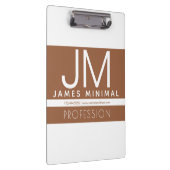 Modernes Berufliches Minimaldesign | Braun und Wei Klemmbrett (Rechts)
