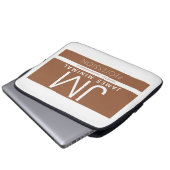 Modernes Berufliches Minimaldesign | Braun und Wei Laptopschutzhülle (Vorne Knopf)