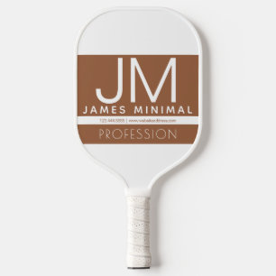 Modernes Berufliches Minimaldesign   Braun und Wei Pickleball Schläger