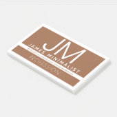 Modernes Berufliches Minimaldesign | Braun und Wei Post-it Klebezettel (angewinkelt)