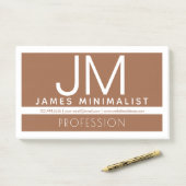 Modernes Berufliches Minimaldesign | Braun und Wei Post-it Klebezettel (Auf Schreibtisch)