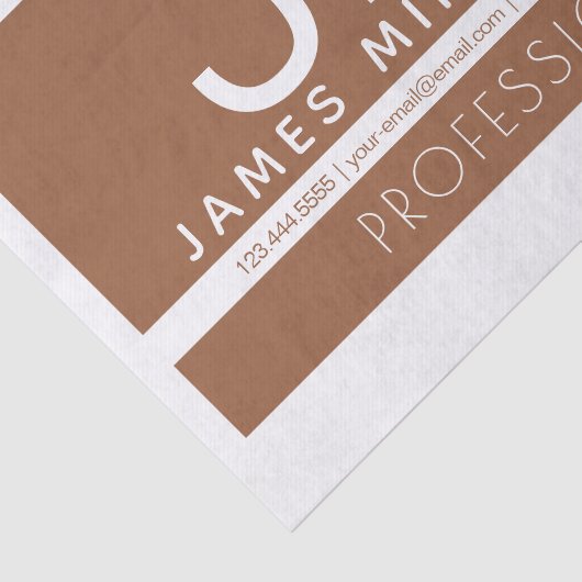 Modernes Berufliches Minimaldesign | Braun und Wei Seidenpapier (Ausschnitt)