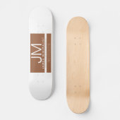 Modernes Berufliches Minimaldesign | Braun und Wei Skateboard (Vorderseite)