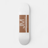 Modernes Berufliches Minimaldesign | Braun und Wei Skateboard (Vorderseite)