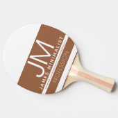 Modernes Berufliches Minimaldesign | Braun und Wei Tischtennis Schläger (Seitenansicht)