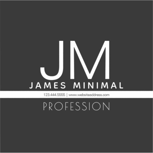 Modernes Berufliches Minimaldesign | Schwarz und W Aufkleber (Vorderseite)