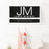 Modernes Berufliches Minimaldesign | Schwarz und W Banner (Insitu)