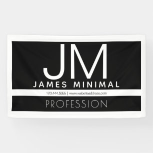 Modernes Berufliches Minimaldesign   Schwarz und W Banner