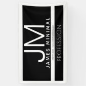 Modernes Berufliches Minimaldesign | Schwarz und W Banner (Vertikal)