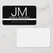 Modernes Berufliches Minimaldesign | Schwarz und W Begleitkarte (Vorne/Hinten)