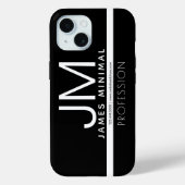 Modernes Berufliches Minimaldesign | Schwarz und W Case-Mate iPhone Hülle (Rückseite)