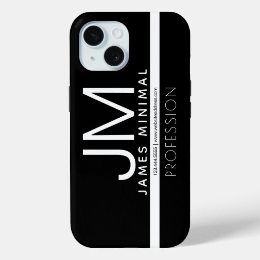 Modernes Berufliches Minimaldesign | Schwarz und W Case-Mate iPhone Hülle (Rückseite)