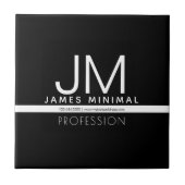 Modernes Berufliches Minimaldesign | Schwarz und W Fliese (Vorderseite)