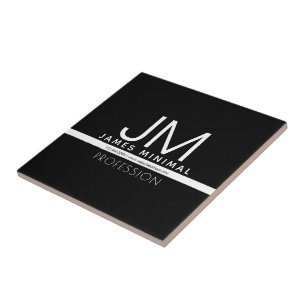 Modernes Berufliches Minimaldesign   Schwarz und W Fliese