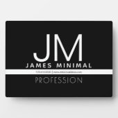 Modernes Berufliches Minimaldesign | Schwarz und W Fotoplatte (Vorderseite)