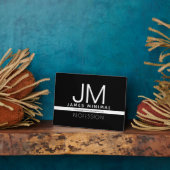 Modernes Berufliches Minimaldesign | Schwarz und W Fotoplatte (Seite)