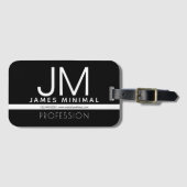 Modernes Berufliches Minimaldesign | Schwarz und W Gepäckanhänger (Vorderseite (Horizontal))