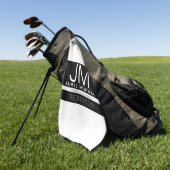 Modernes Berufliches Minimaldesign | Schwarz und W Golfhandtuch (Gras)