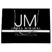 Modernes Berufliches Minimaldesign | Schwarz und W Große Geschenktüte (Vorderseite)