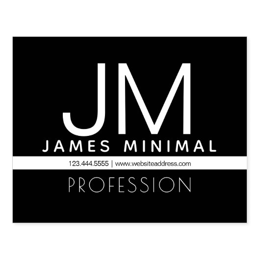 Modernes Berufliches Minimaldesign | Schwarz und W Gummistempel (Prägung)