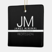 Modernes Berufliches Minimaldesign | Schwarz und W Keramikornament (Links)