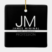 Modernes Berufliches Minimaldesign | Schwarz und W Keramikornament (Rückseite)