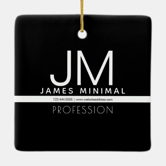 Modernes Berufliches Minimaldesign | Schwarz und W Keramikornament (Rückseite)