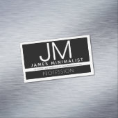 Modernes Berufliches Minimaldesign | Schwarz und W Magnetische Visitenkarte (Beispiel)