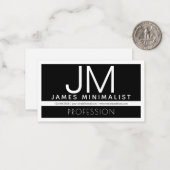 Modernes Berufliches Minimaldesign | Schwarz und W Mitteilungskarte (Vorderseite/Rückseite Beispiel)