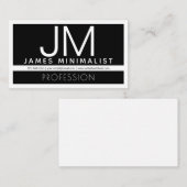 Modernes Berufliches Minimaldesign | Schwarz und W Mitteilungskarte (Vorne/Hinten)