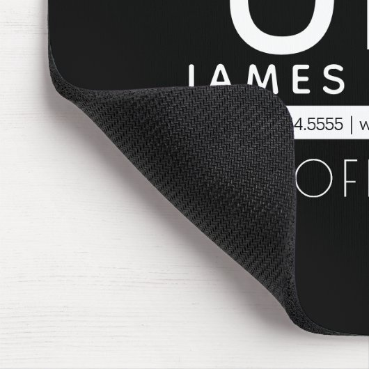 Modernes Berufliches Minimaldesign | Schwarz und W Mousepad (Ecke)