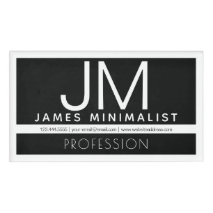 Modernes Berufliches Minimaldesign   Schwarz und W Namenschild