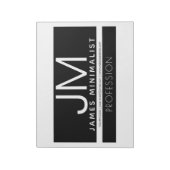 Modernes Berufliches Minimaldesign | Schwarz und W Notizblock (Rotiert)