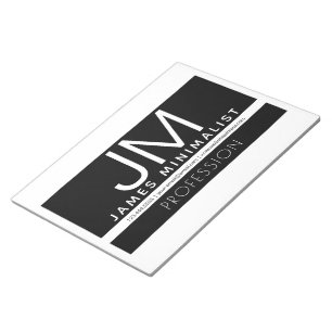 Modernes Berufliches Minimaldesign   Schwarz und W Notizblock