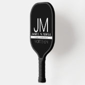 Modernes Berufliches Minimaldesign | Schwarz und W Pickleball Schläger (Links)