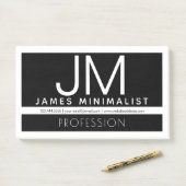 Modernes Berufliches Minimaldesign | Schwarz und W Post-it Klebezettel (Auf Schreibtisch)