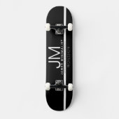 Modernes Berufliches Minimaldesign | Schwarz und W Skateboard (Vorderseite)