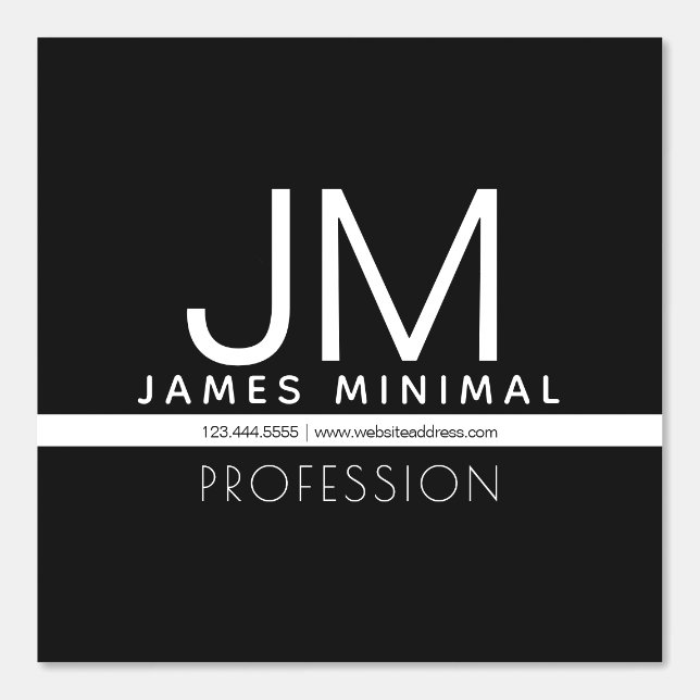 Modernes Berufliches Minimaldesign | Schwarz und W Tapete (Vorderseite)