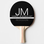 Modernes Berufliches Minimaldesign | Schwarz und W Tischtennis Schläger (Vorderseite)