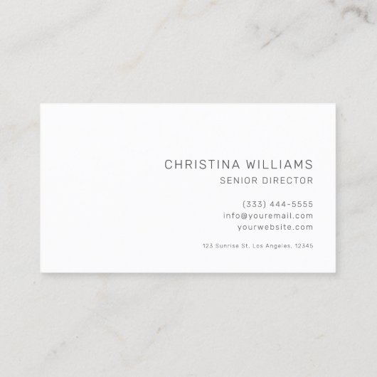 Modernes, Berufliches Minimalistisch Einfaches Ele Visitenkarte (Rückseite)