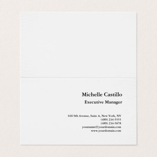 Modernes Berufliches Minimalistisch Visitenkarten (Außenseite Aufgefaltet)