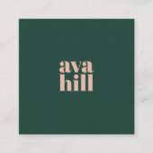 Modernes berufliches, minimalistisches grün-rosa L Quadratische Visitenkarte (Vorderseite)