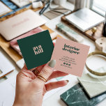 Modernes berufliches, minimalistisches grün-rosa L Quadratische Visitenkarte<br><div class="desc">Modernes berufliches,  minimalistisches grün-rosa Logo</div>