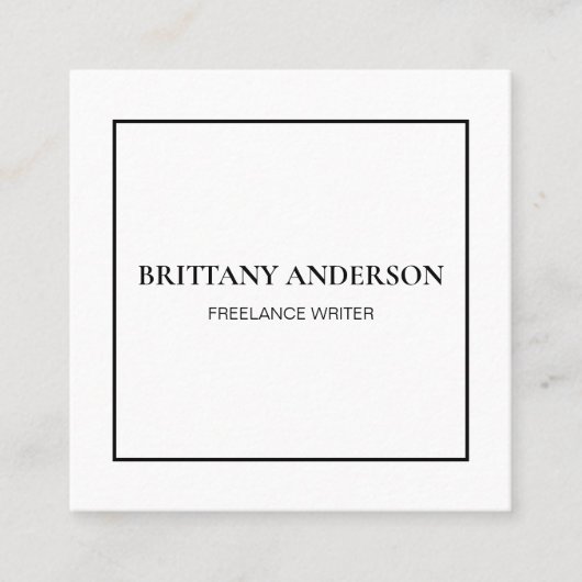 Modernes Berufliches Minimalistisches handgeschrie Quadratische Visitenkarte (Vorderseite)