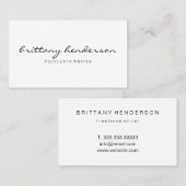 Modernes Berufliches Minimalistisches handgeschrie Visitenkarte (Vorne/Hinten)