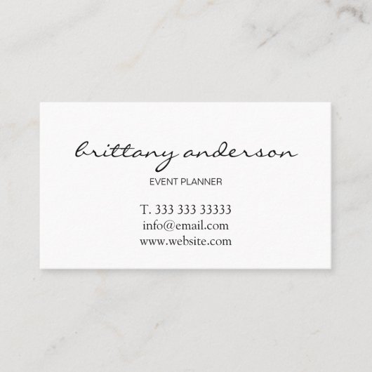 Modernes Berufliches Minimalistisches handgeschrie Visitenkarte (Vorderseite)